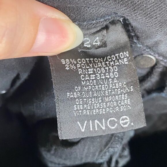 Vince Ankle Skinny Black Printed Stripe Jeans - Picture 6 of 7